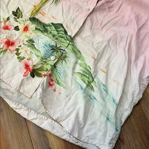 TOMMY BAHAMA Artist Series '23 Perfect Paradise Talulla Silk Camp Shirt size L - Picture 8 of 11